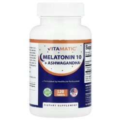 Vitamatic Melatonina 10 + Ashwagandha 120 Comprimidos