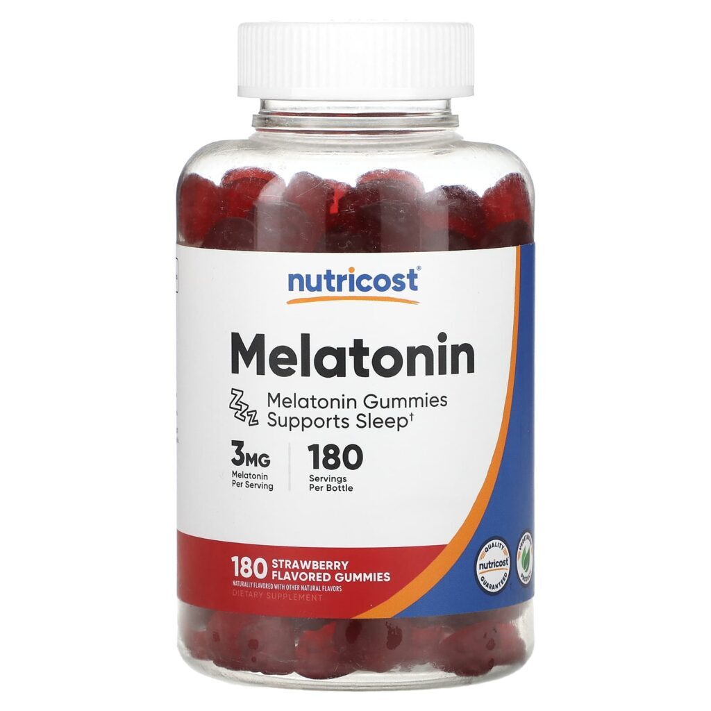 Nutricost Gomas de Melatonina Morango 3 mg 180 Gomas