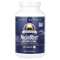 Source Naturals Sleep Science® NightRest™ com Melatonina 200 Comprimidos