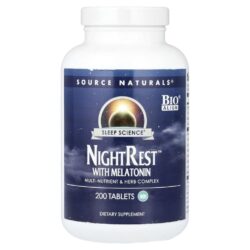 Source Naturals Sleep Science® NightRest™ com Melatonina 200 Comprimidos