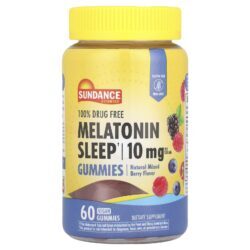 Sundance Vitamins Gomas para o Sono de Melatonina Frutos Silvestres Mistos Naturais 60 Gomas Veganas (5 mg por Goma)