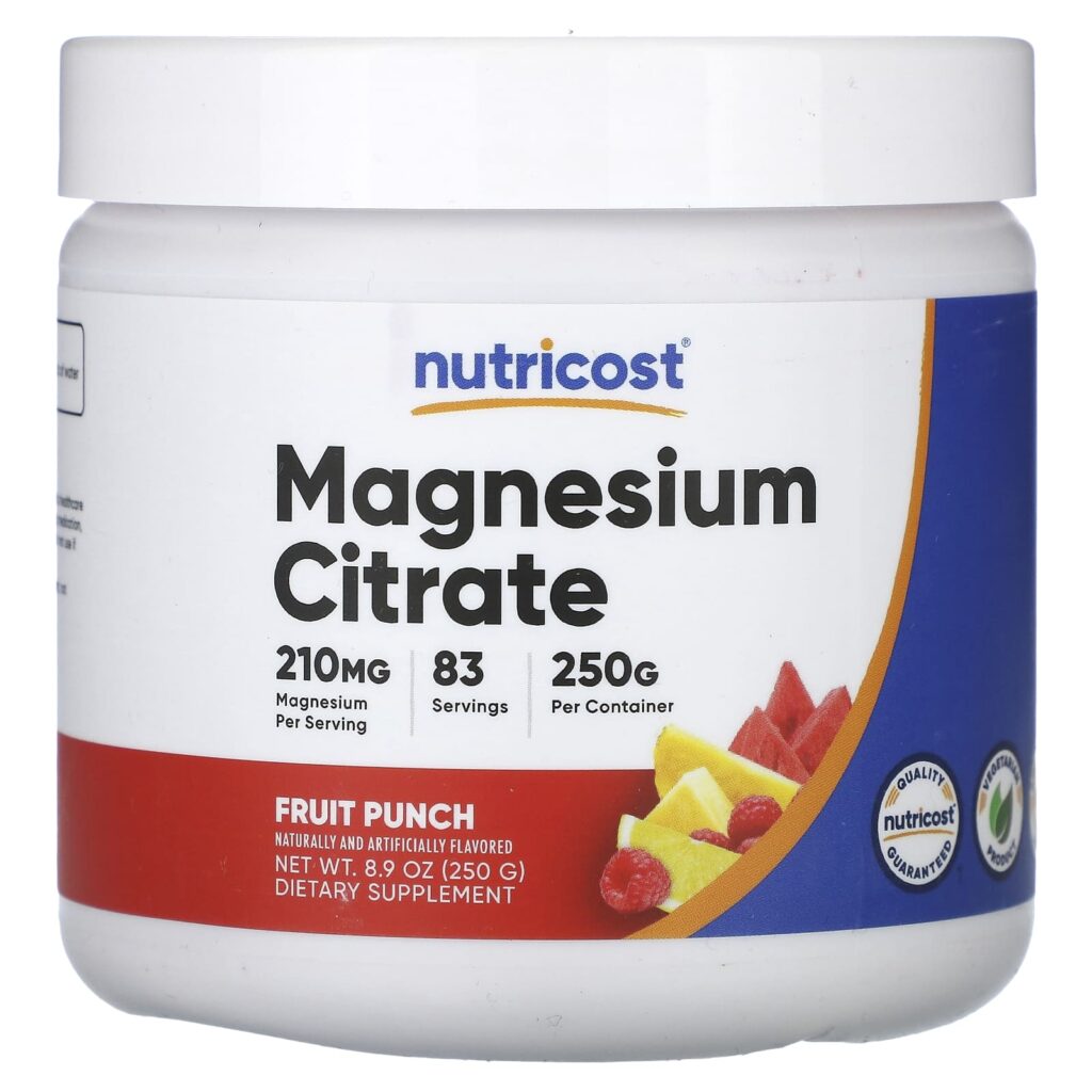 Nutricost Citrato de Magnésio Ponche de Frutas 250 g (89 oz)