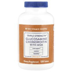 The Vitamin Shoppe Glicosamina e Condroitina de Dosagem Tripla com MSM 120 Comprimidos
