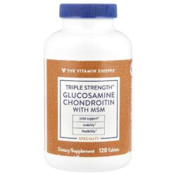 The Vitamin Shoppe Glicosamina e Condroitina de Dosagem Tripla com MSM 120 Comprimidos