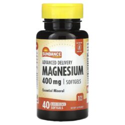Sundance Vitamins Magnésio Entrega Avançada 400 mg 40 Cápsulas Softgel de Liberação Rápida