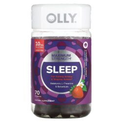 OLLY Gomas para Sono Força Máxima Sem Açúcar Pôr do Sol de Morango 5 mg 70 Gomas