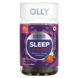 OLLY Gomas para Sono Força Máxima Sem Açúcar Pôr do Sol de Morango 5 mg 70 Gomas