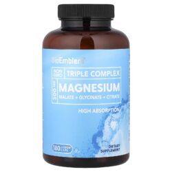 BioEmblem Magnésio de Complexo Triplo 180 Cápsulas Vegetais (150 mg por Cápsula)