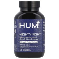 HUM Nutrition Mighty Night™ Ceramidas CoQ10 Ácido Ferúlico + Raiz de Valeriana 60 Cápsulas Softgel Veganas