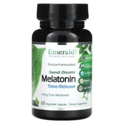 Emerald Laboratories Bons Sonhos Melatonina Liberação Temporizada 3 mg 60 Cápsulas Vegetais