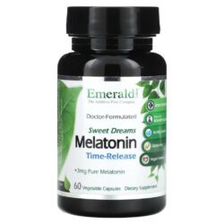 Emerald Laboratories Bons Sonhos Melatonina Liberação Temporizada 3 mg 60 Cápsulas Vegetais