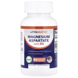 Vitamatic Aspartato de Magnésio com B6 90 Cápsulas Vegetarianas