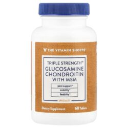 The Vitamin Shoppe Glicosamina e Condroitina de Dosagem Tripla com MSM 60 Comprimidos