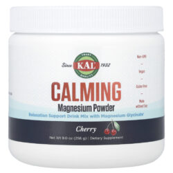 KAL Magnésio Calmante em Pó Cereja 256 g (9 oz)