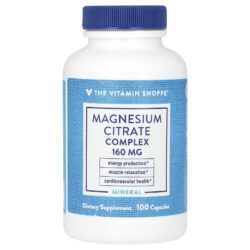 The Vitamin Shoppe Complexo de Citrato de Magnésio 160 mg 100 Comprimidos