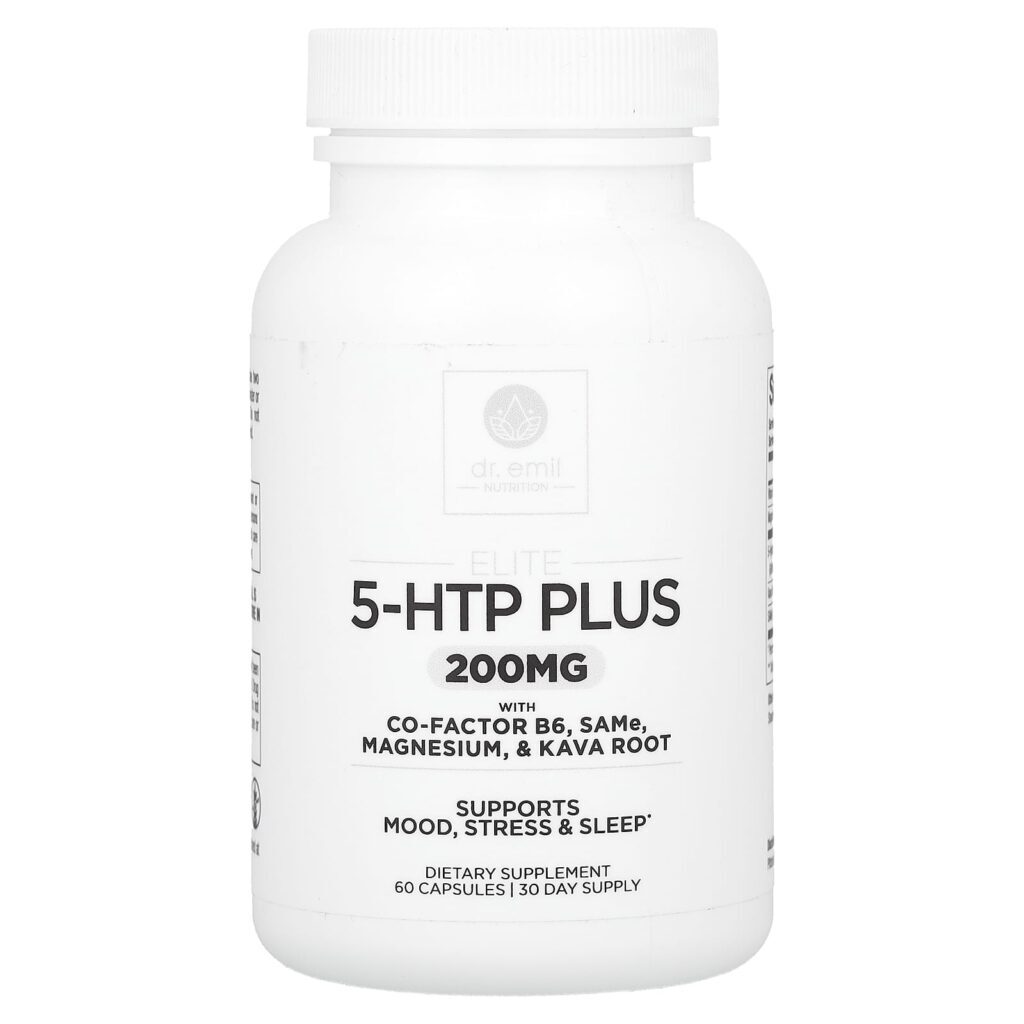 Dr. Emil Nutrition Elite 5-HTP Plus com Co-Factor B6 SAMe Magnésio e Raiz de Kava 60 Cápsulas