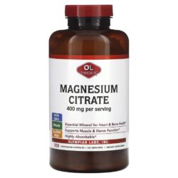 Olympian Labs Citrato de Magnésio 300 Cápsulas Vegetarianas (133 mg por Cápsula)