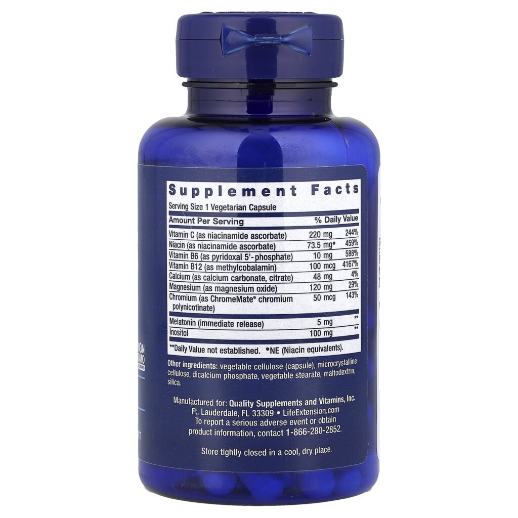 Life Extension Quiet Sleep Melatonina 5 mg 60 Cápsulas Vegetarianas - Imagem 2
