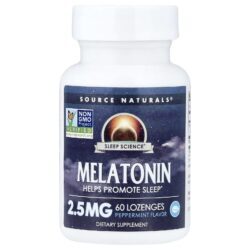 Source Naturals Sleep Science® Melatonina Hortelã-pimenta 60 Pastilhas