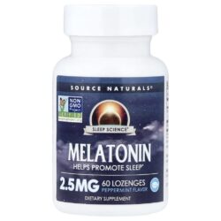 Source Naturals Sleep Science® Melatonina Hortelã-pimenta 60 Pastilhas