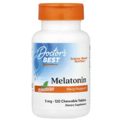 Doctors Best Melatonina Sabor Natural de Menta 5 mg 120 Comprimidos Mastigáveis