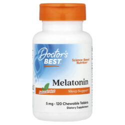 Doctors Best Melatonina Sabor Natural de Menta 5 mg 120 Comprimidos Mastigáveis