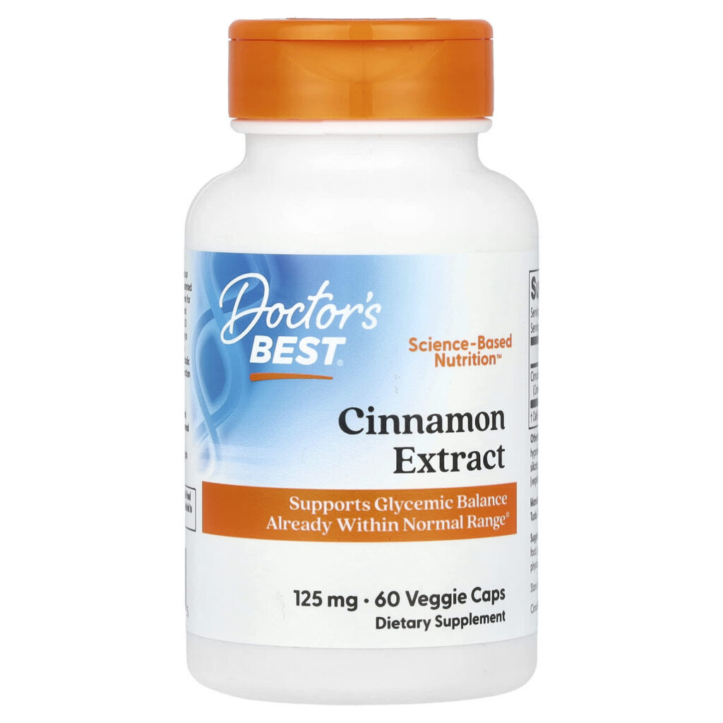 Doctors Best Extrato de Canela com Cinnulin PF 125 mg 60 Cápsulas Vegetais