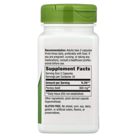 Natures Way Folha de Salsa 100 Cápsulas Veganas (450 mg por Cápsula) - Imagem 2