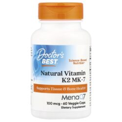 Doctors Best Vitamina K2 MK-7 Natural com MenaQ7 100 mcg 60 Cápsulas Vegetais