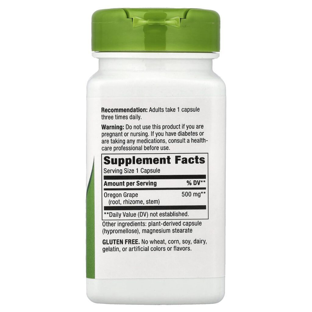 Natures Way Oregon Grape 500 mg 90 Cápsulas Veganas - Imagem 2