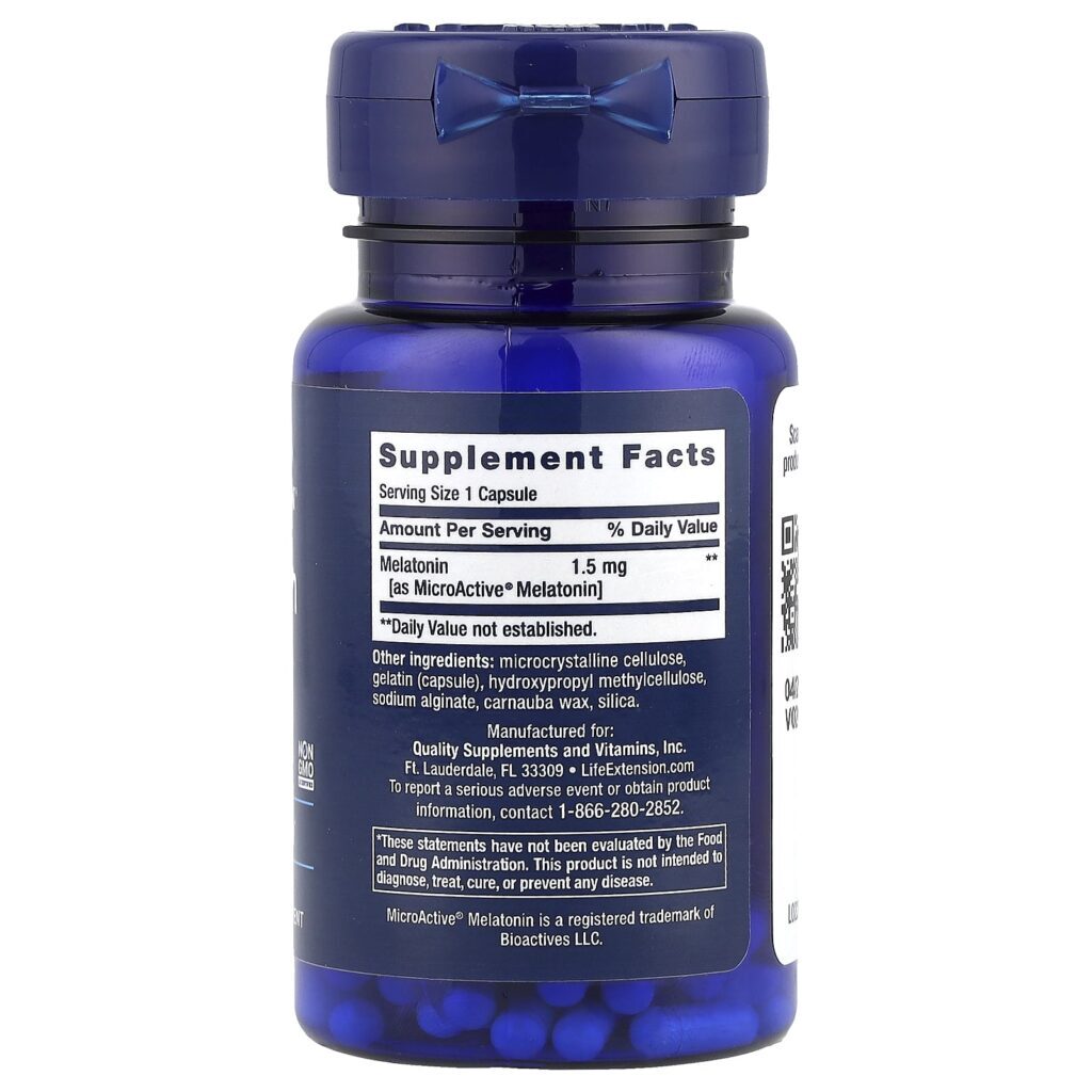 Life Extension Melatonina Ir/XR 60 Cápsulas (15 mg por Cápsula) - Imagem 2