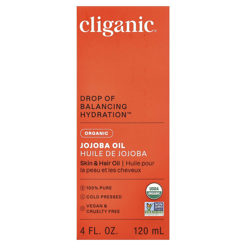 Cliganic Óleo de Jojoba Orgânico Para Pele Oleosa e Mista 120 ml (4 fl oz) - Imagem 2