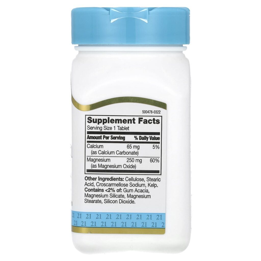 21st Century Magnésio 250 mg 110 Comprimidos - Imagem 2