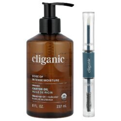 Cliganic Dose de Intense Moisture™ Conjunto para Cílios e Sobrancelhas de Óleo de Rícino Orgânico 237 ml (8 fl oz)