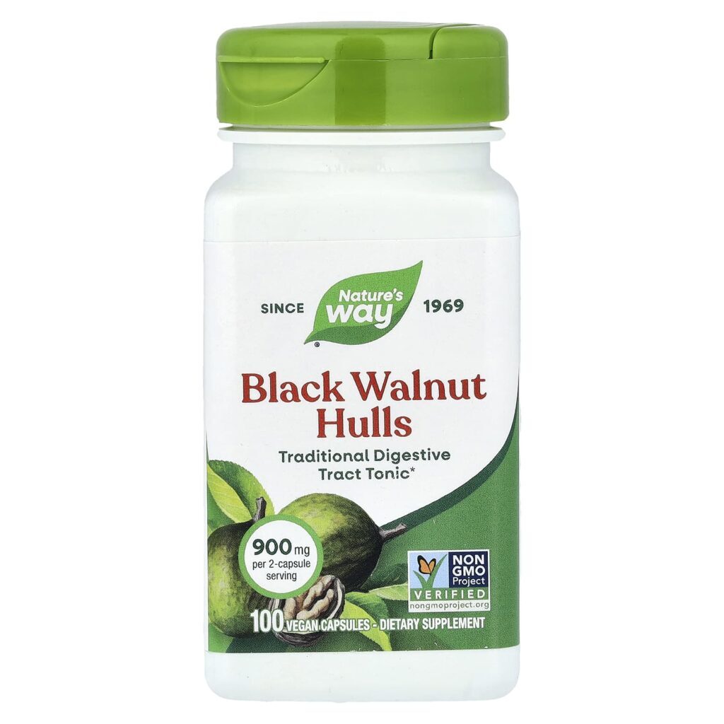 Natures Way Cascas de Nogueira-preta 100 Cápsulas Veganas (450 mg por Cápsula)
