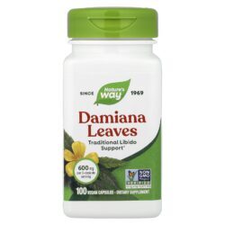 Natures Way Folhas de Damiana 100 Cápsulas Veganas (300 mg por Cápsula)