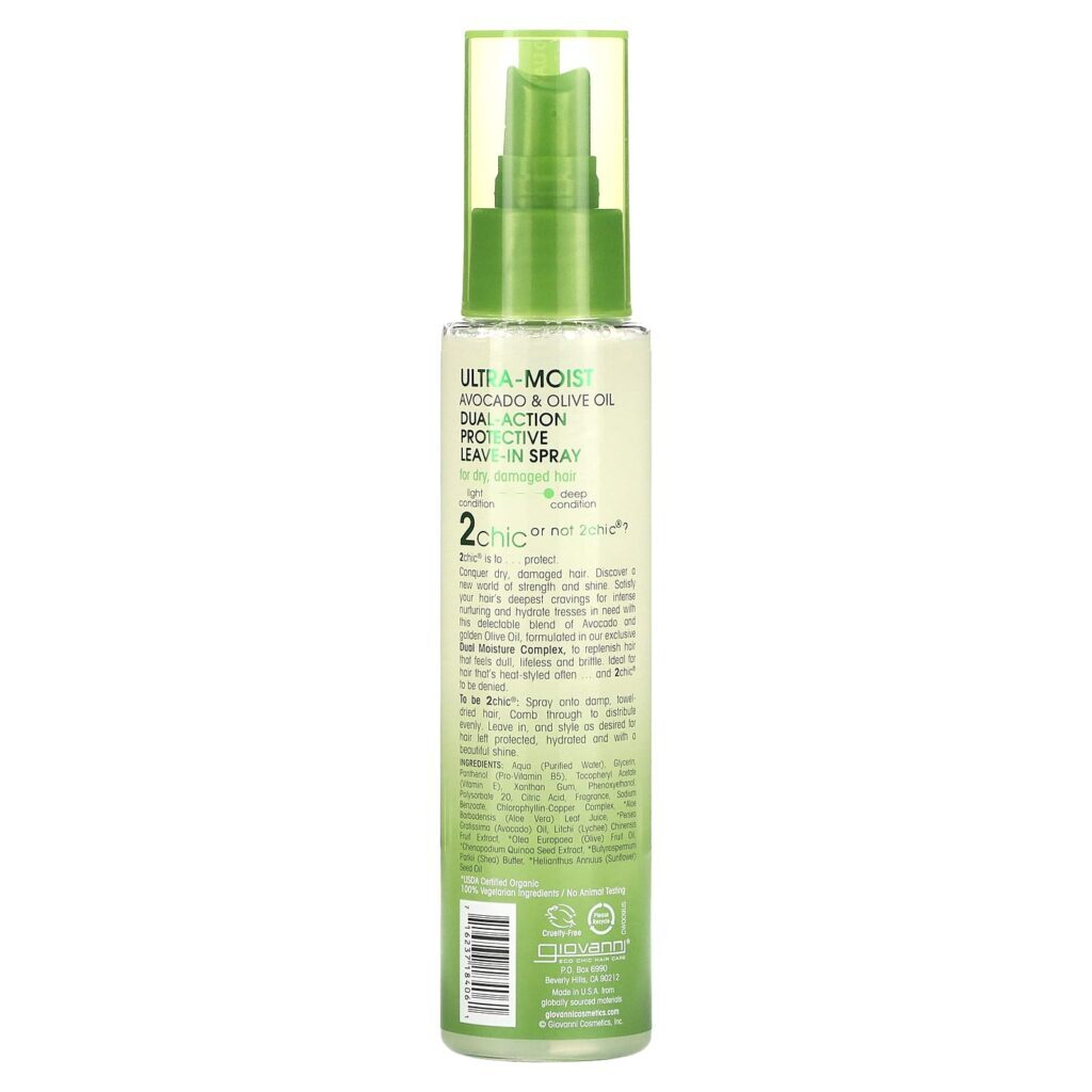 Giovanni 2chic Spray Protetor Sem Enxágue de Dupla Ação Ultra-Hidratante Óleo de Oliva e Abacate 118 ml (4 fl oz) - Imagem 2