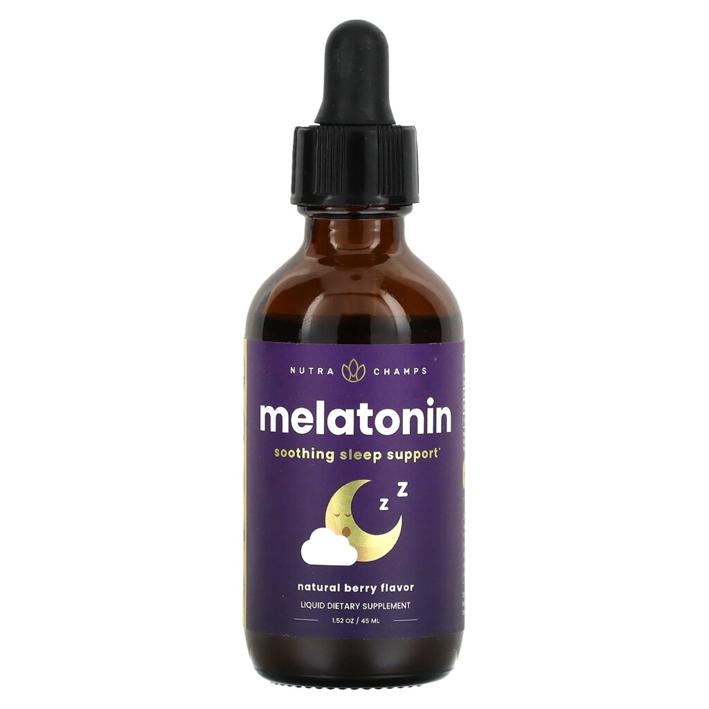 NutraChamps Gotas Líquidas de Melatonina Fruto Silvestre Natural 1 mg 45 ml (152 oz) - Imagem 3