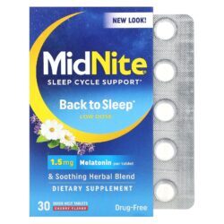 MidNite Suporte ao Ciclo do Sono Dose Baixa Cereja 15 mg 30 Comprimidos de Dissolução Rápida