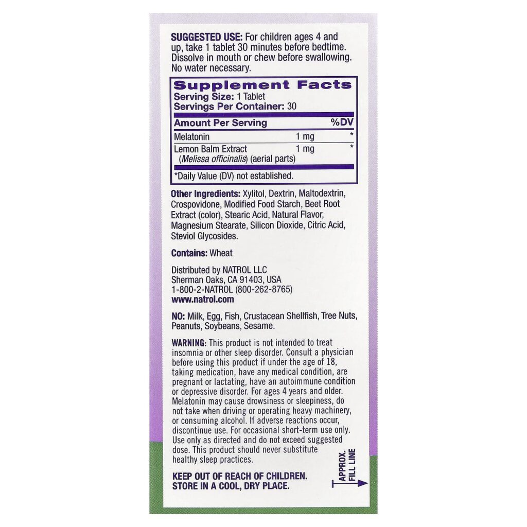 Natrol Crianças Melatonina A partir de 4 Anos Morango 30 Comprimidos - Imagem 2