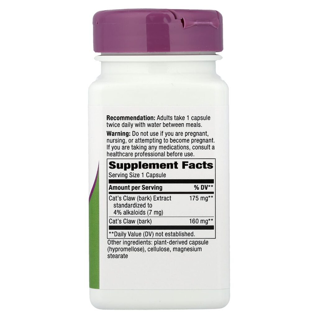 Natures Way Unha de Gato 175 mg 60 Cápsulas Veganas - Imagem 2