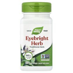 Natures Way Folha de Eufrásia 100 Cápsulas Veganas (280 mg por Cápsula)