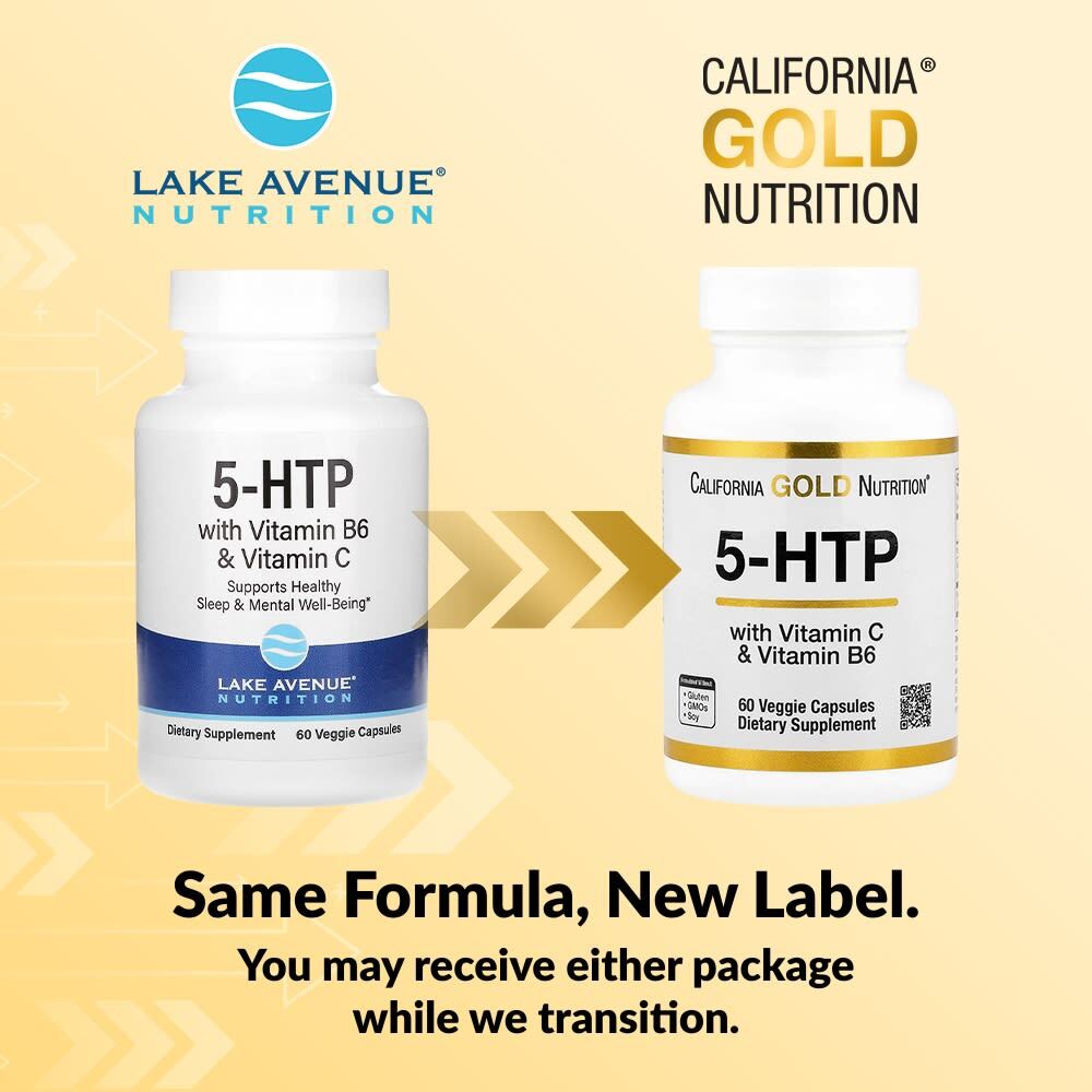 California Gold Nutrition 5-HTP com Vitamina B6 e Vitamina C 60 Cápsulas Vegetais - Imagem 3