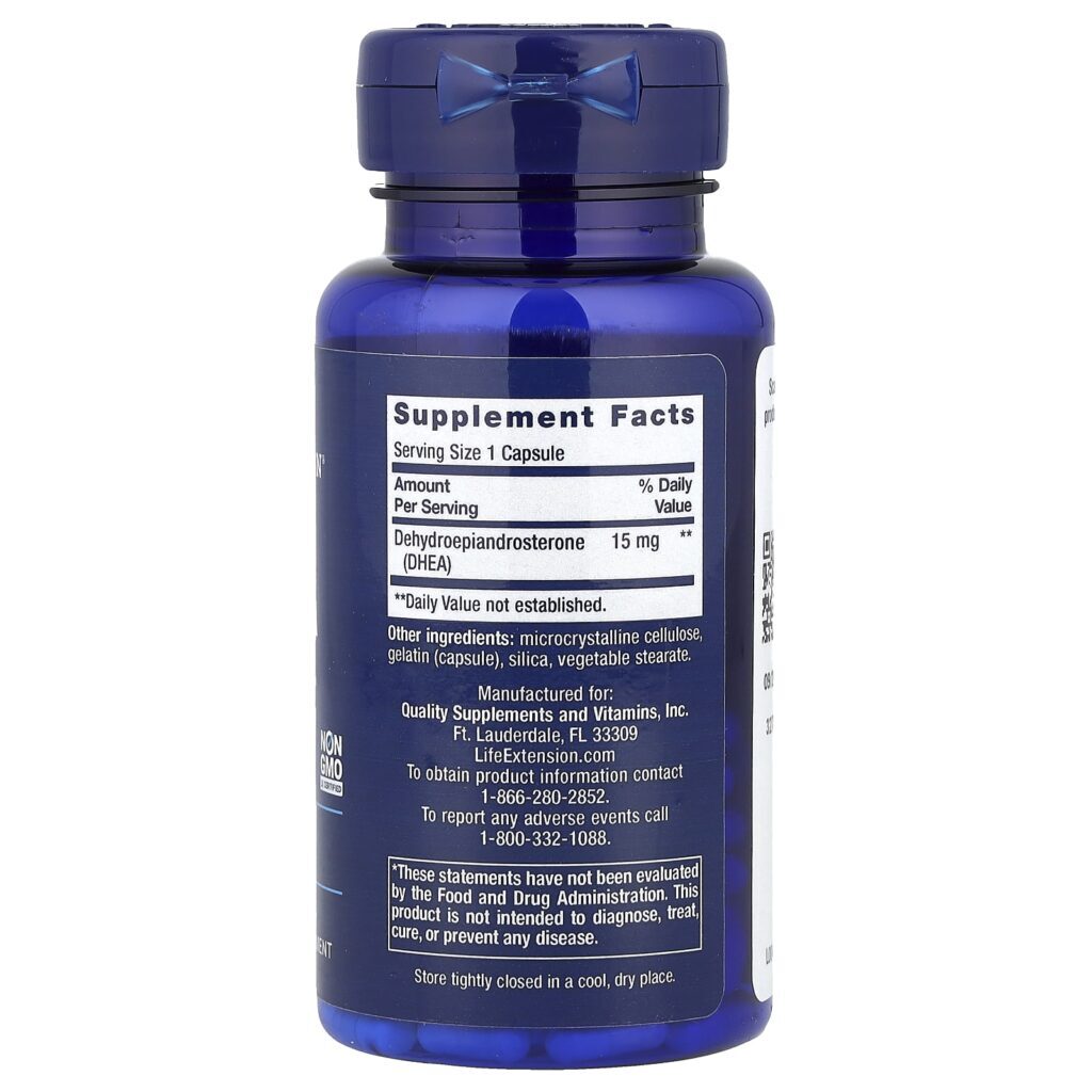 Life Extension DHEA 15 mg 100 Cápsulas - Imagem 2