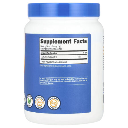 Nutricost Malato de L-Citrulina 2:1 Sem Sabor 600 g (13 lb) — foto 2