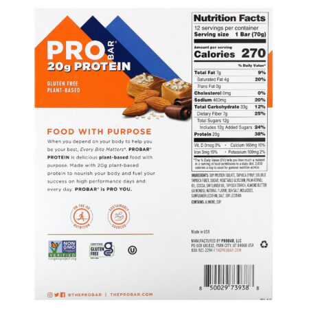 ProBar Barra de Proteína Sal Marinho e Caramelo 12 Barras 70 g (247 oz) Cada — foto 2
