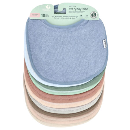 Green Sprouts Babadores Stay-Dry para o Dia a Dia de 3 a 12 Meses Multicoloridos Pacote com 10 — foto 1