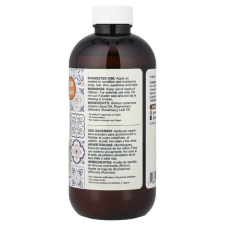 De La Cruz Óleo para Cabelos e Pele Rícino com Infusão de Alecrim 236 ml (8 fl oz) — foto 2