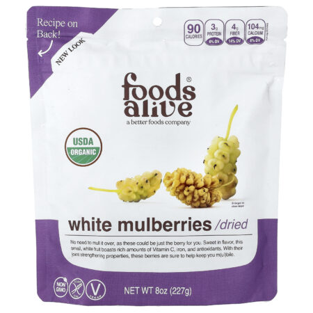 Foods Alive Amora Branca Orgânica Seca 227 g (8 oz) — foto 1