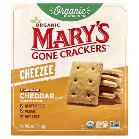Marys Gone Crackers Biscoitos Cheezee Orgânicos para Lanche Cheddar 113 g (4 oz) — foto 1